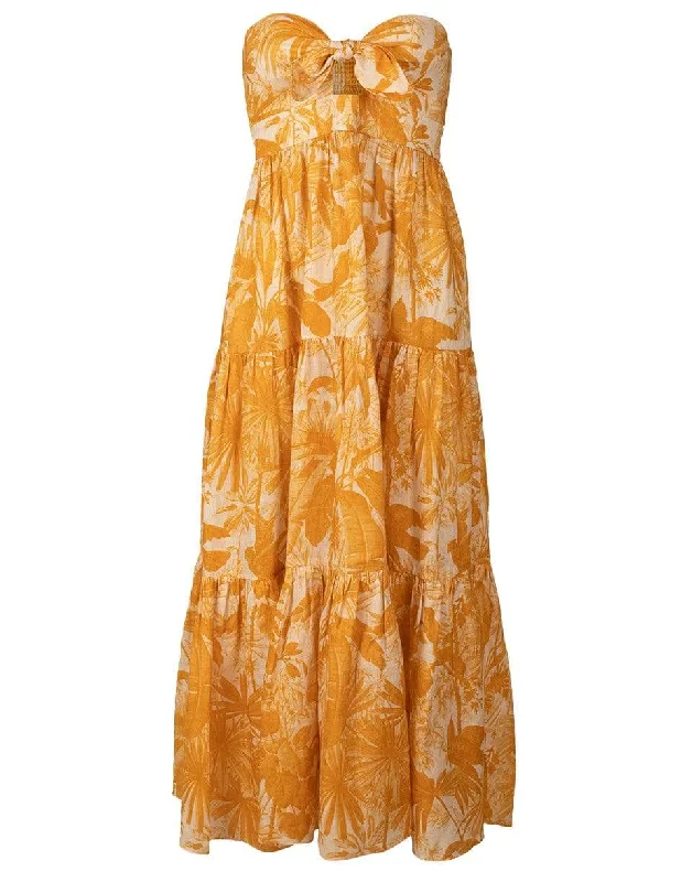 Amber Palm Mae Tie Front Dress Maxi Flowy Bohemian