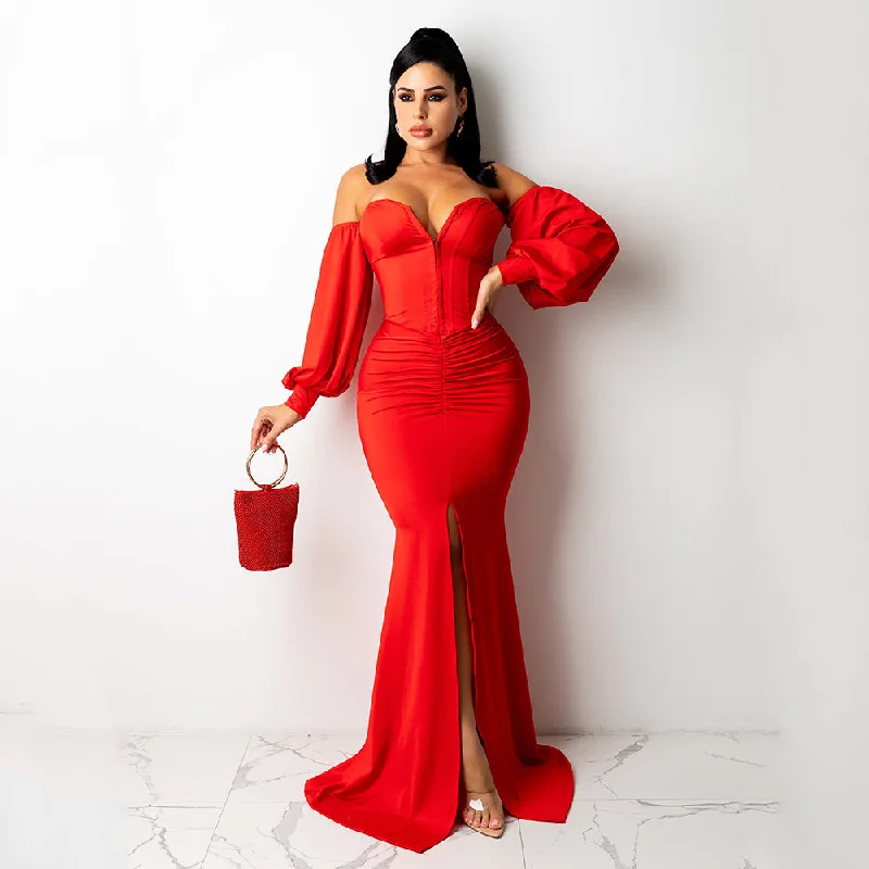 Women Clothing Sexy Solid Color Nightclub Dress Women Dress Tunics Luxurious premium