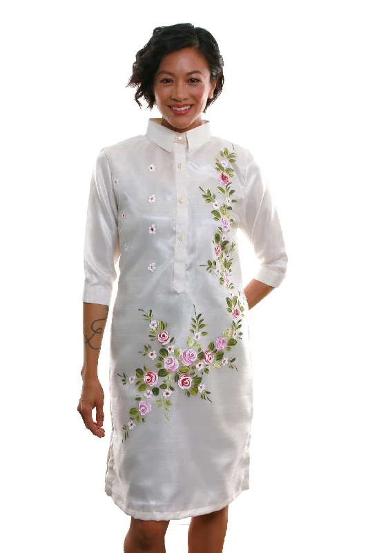 WV05 - MADE-TO-ORDER - Barong Tagalog Dress - Filipiniana Tunics Trousers formal