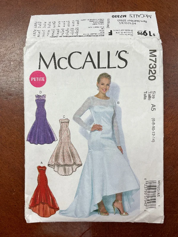 2016 McCall's 7320 Pattern - Dress with Train FACTORY FOLDED Tunics Custom made