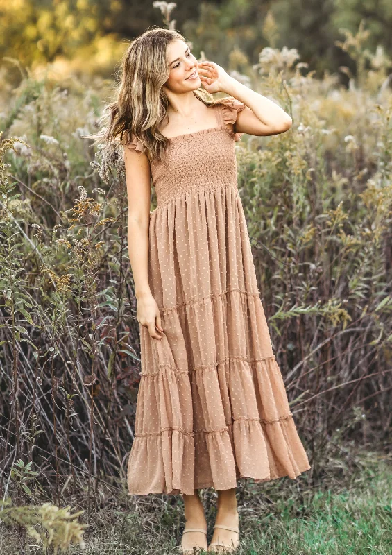 Women's Pia Dress (mocha swiss dot) Tunics Ceremony elegant