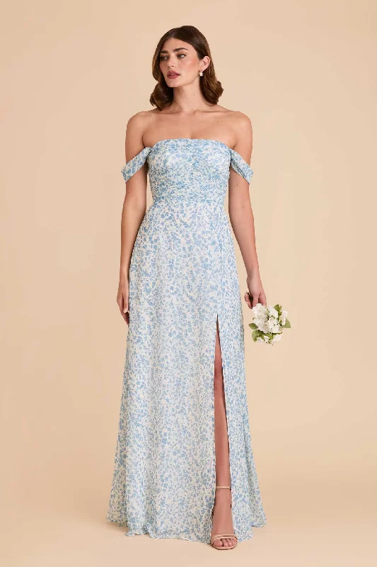 Cara Chiffon Dress - Blue Dreamy Ditsy Tunics Luxurious high-end