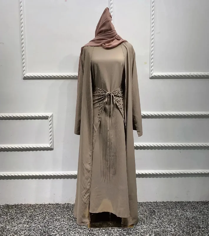 Brown and headscarf