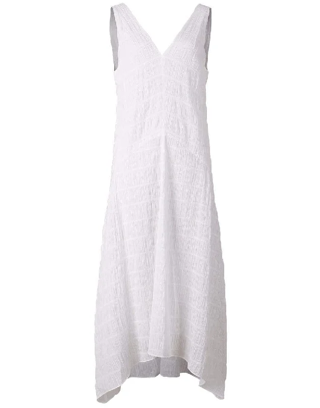 White Savannah Dress Square Neckline Feminine