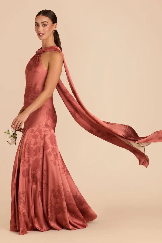 Eileen Matte Satin Dress - Wild Rose Whimsical Blooms Tunics Versatile all-occasion