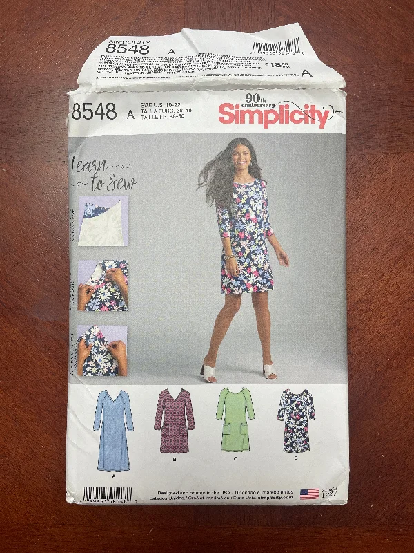 2018 Simplicity 8548 Sewing Pattern - Knit Dress FACTORY FOLDED Tunics Running lightweight