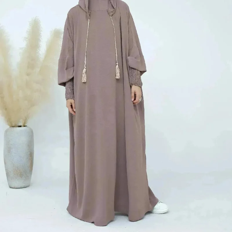 Middle East Dubai Turkey Solid Color Dress Tunics Sophisticated sleek