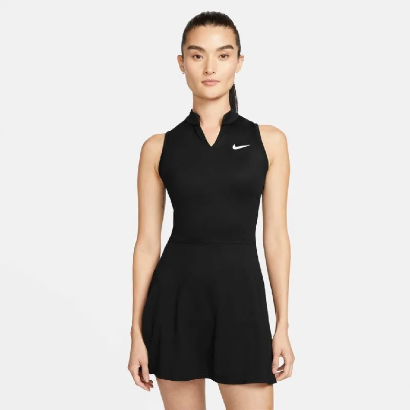 Nike Women's Dri-FIT Victory Dress (Black/White) Tunics Mesh breathable