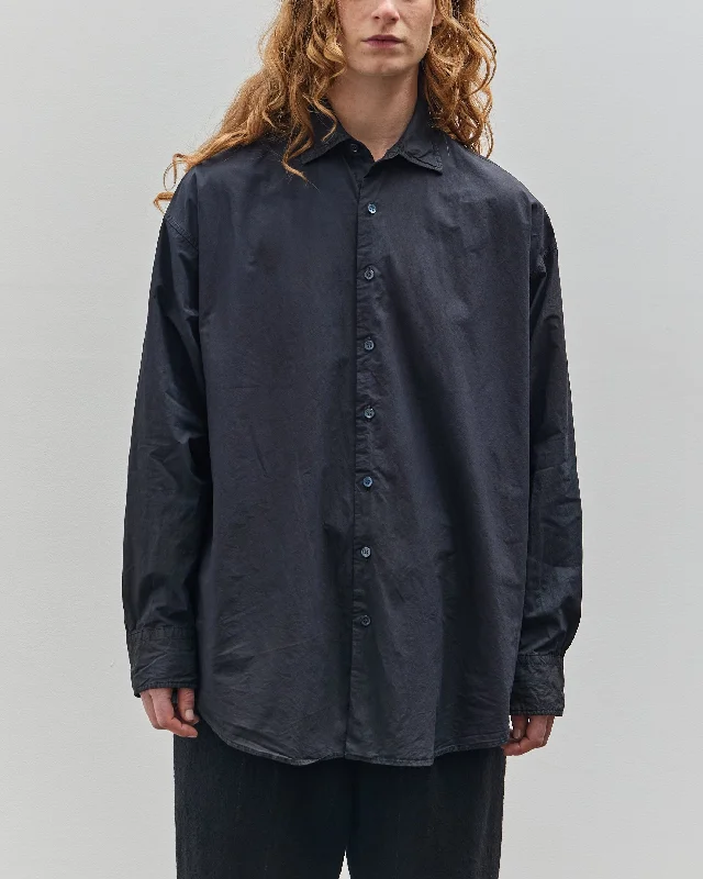 Yoko Sakamoto Big Dress Shirt, Indigo Sumi Ink Tunics Evening elegant