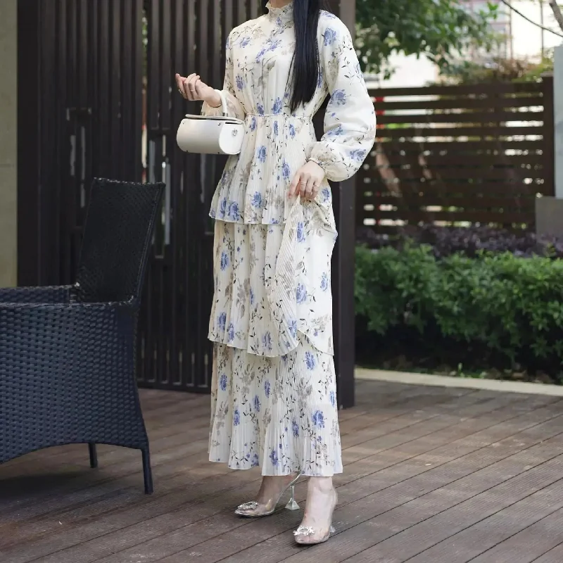 European And American Middle East Pure Meiqi Printed Long Dress Tunics Ceremony elegant