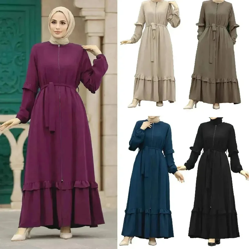 Conservative Hijab Abaya Dress for Arab Dubai Turkey Middle Eastern Women Tunics Timeless classic