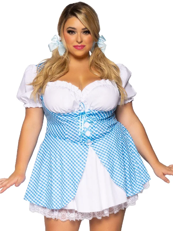 Leg Avenue Gingham Dress With Split Skirt Plus Size Costume Tunics Luxurious high-end