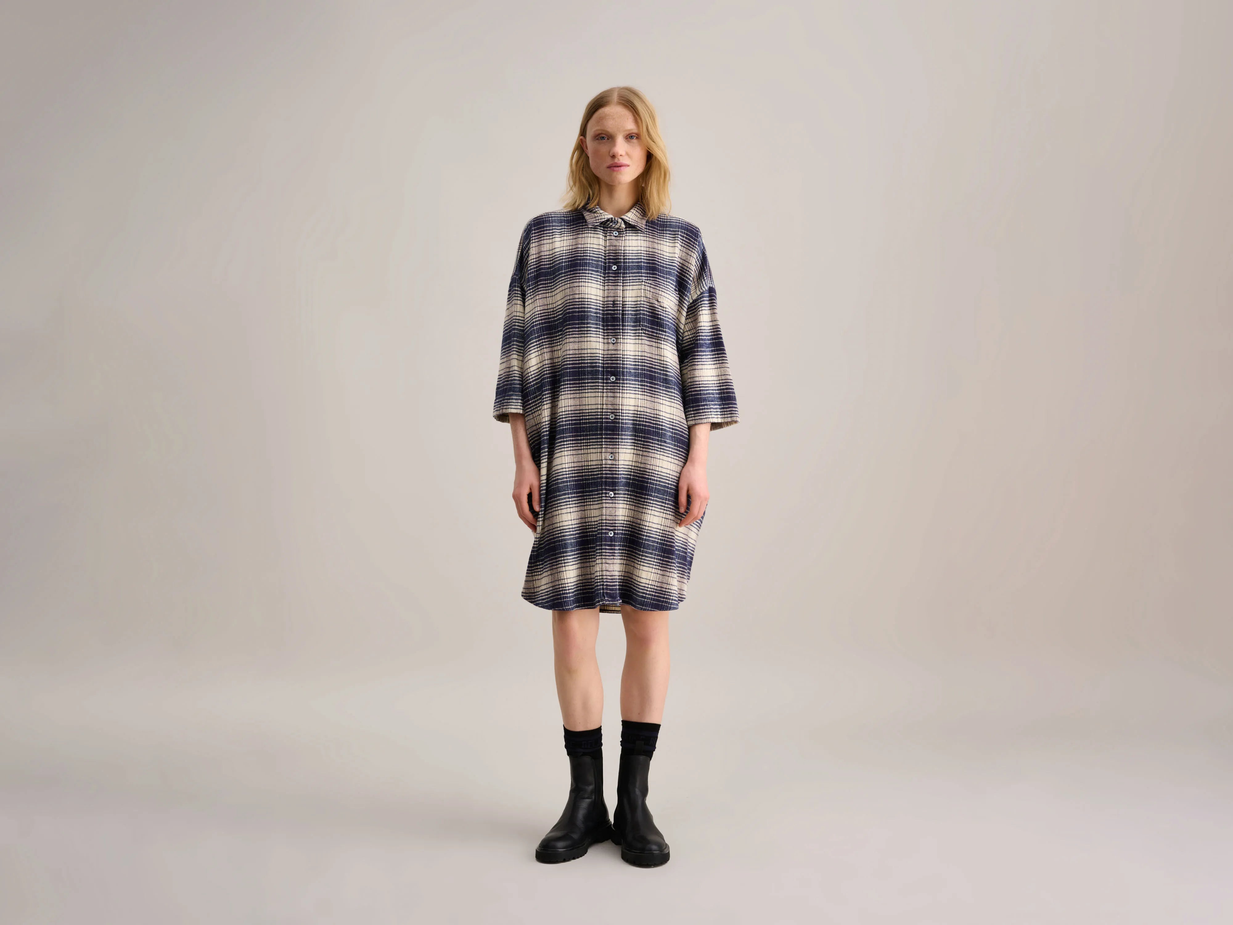 Gladys  Dress (232 / W / CHECK A) Tunics Mesh breathable