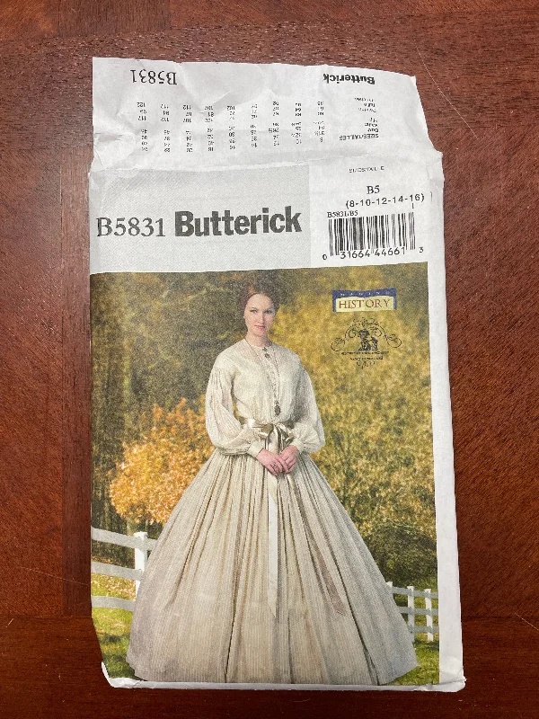 2012 Butterick 5831 Sewing Pattern - 19th Century Dress and Petticoat FACTORY FOLDED Tunics Party sparkling