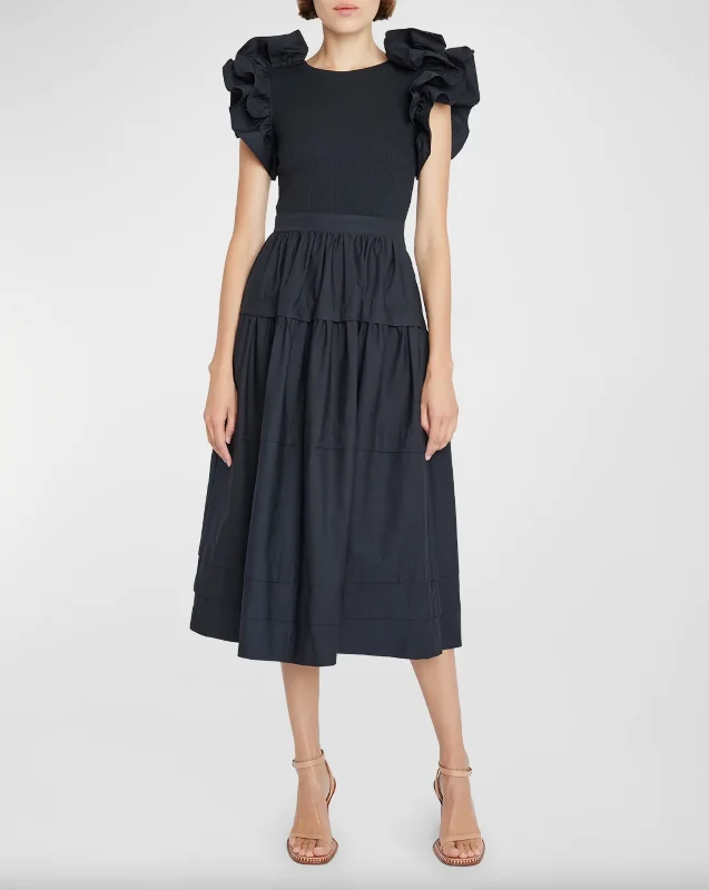 Ulla Johnson Francine Dress in Noir Tunics Running lightweight