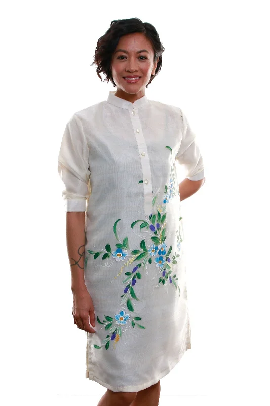 WV04 - MADE-TO-ORDER - Barong Tagalog Dress - Filipiniana Tunics Leisure comfortable