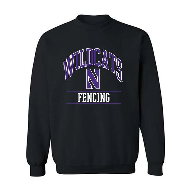 Northwestern - NCAA Women's Fencing : Anna Biasco - Classic Shersey Crewneck Sweatshirt Hoodie with Button Placket Classic Preppy