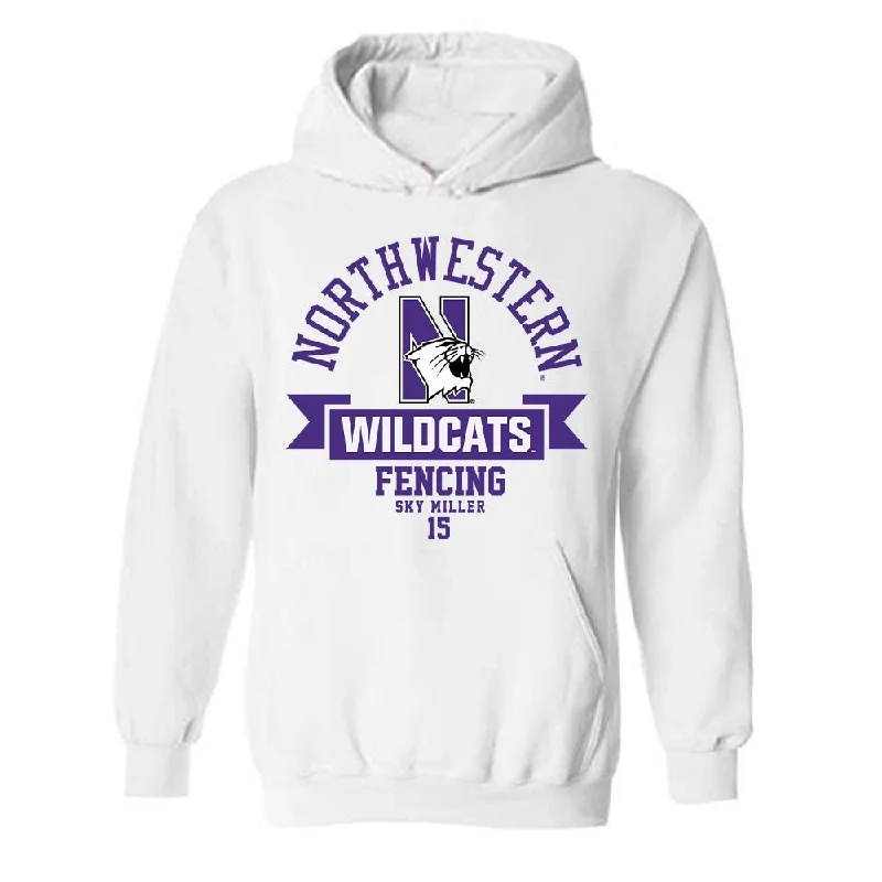 Northwestern - NCAA Women's Fencing : Sky Miller - Classic Fashion Shersey Hooded Sweatshirt Hoodie Dress Longline Feminine