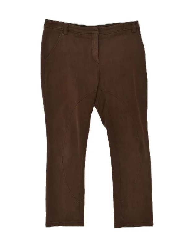 GF FERRE Womens Slim Chino Trousers IT 40 Small W26 L30  Brown Polyester Trousers Gym Athletic