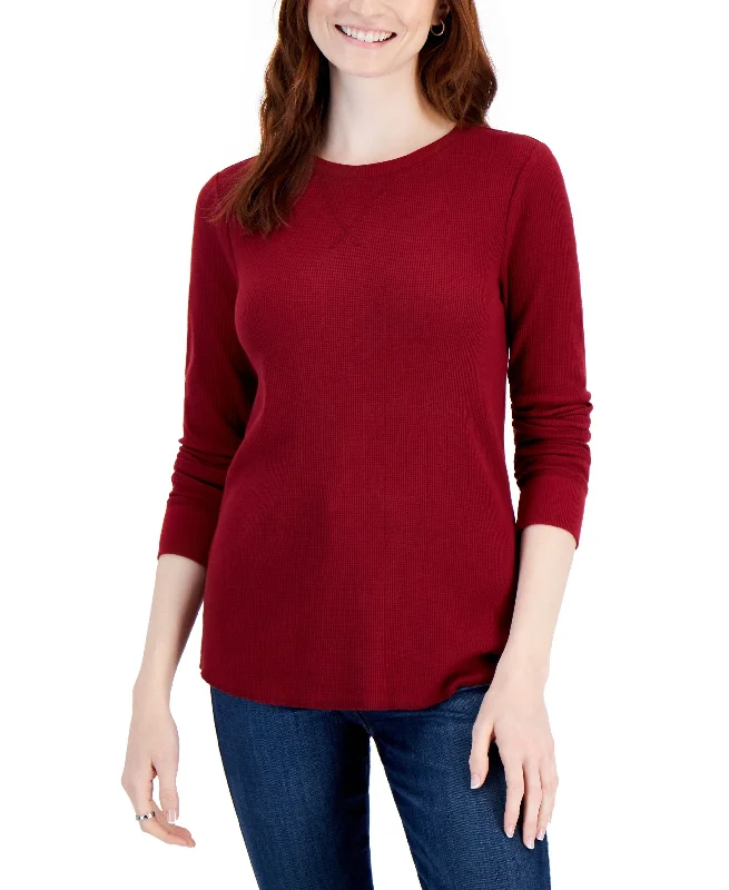 Style & Co Petite Waffle Pullover Top Soft Wool Sweater