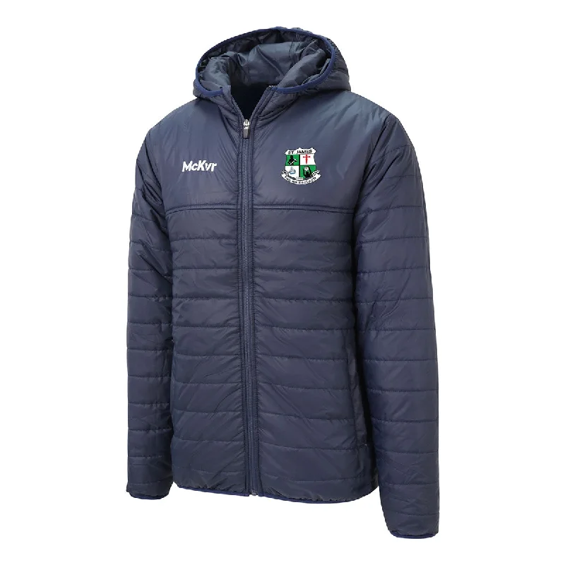 Mc Keever St James GAA Core 22 Puffa Jacket - Adult - Navy Notch Collar Jacket Peter Pan Collar Jacket Cowl Neck Jacket