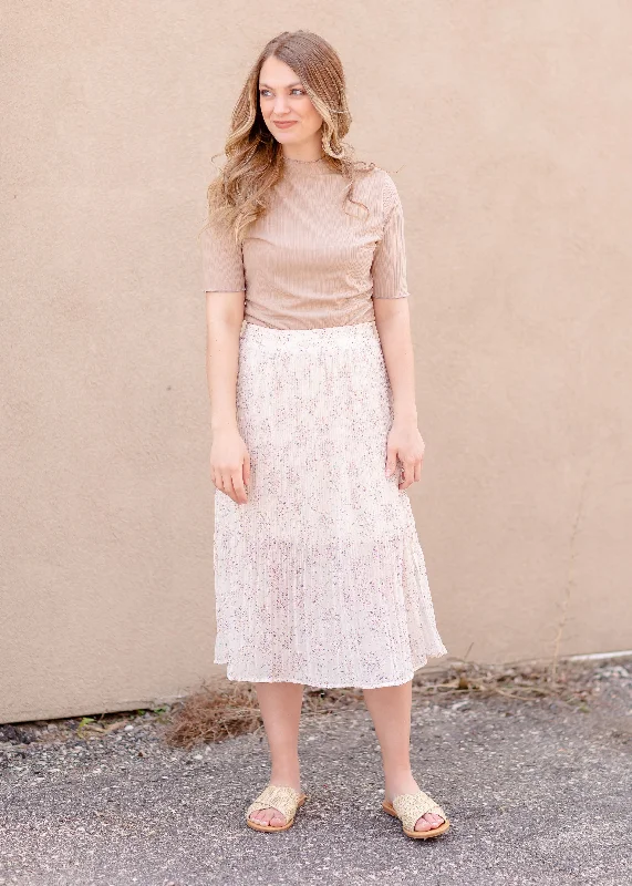 Cream Pleated Midi Skirt - FINAL SALE boho skirt vibe