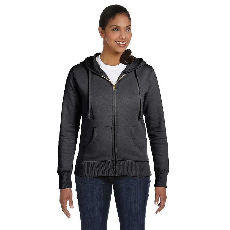 Econscious Women's Charcoal Organic/Recyclyed Full-Zip Hoodie Hoodie with Full-Zip Functional Layering