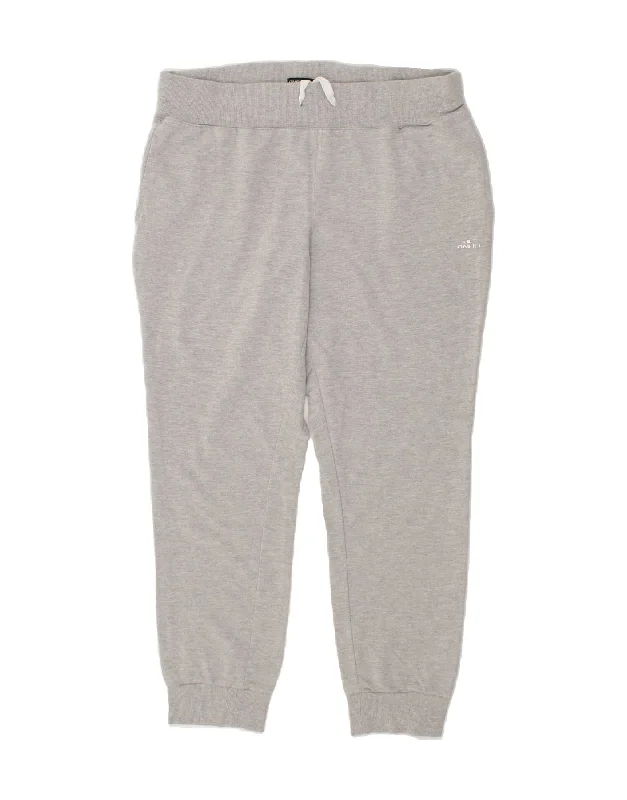 O'NEILL Womens Tracksuit Trousers Joggers UK 18 XL Grey Cotton Trousers practical easy-care