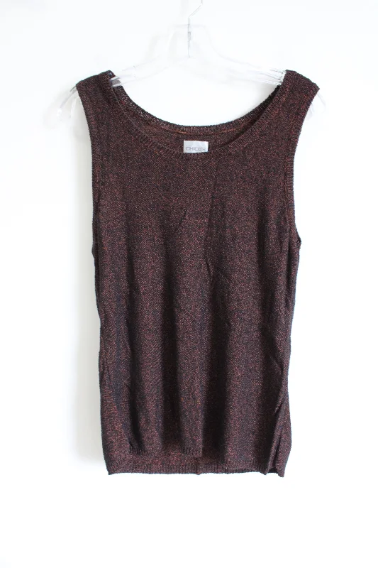 Chico's Knit Brown & Black Tank Top | Size 3 (XL) lightweight tank top