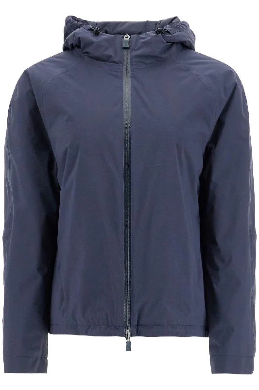 short waterproof breathable outdoor jacket dark blue GI00114DL 11128 BLU Ribbed Jacket Pleated Jacket Ruffled Jacket