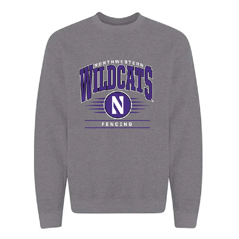 Northwestern - NCAA Women's Fencing : Anna Biasco - Classic Shersey Crewneck Sweatshirt Hoodie with Exposed Zipper Edgy Industrial