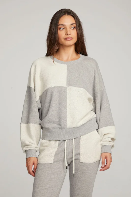 Marie Heather Grey Pullover Slouchy Comfort Pullover