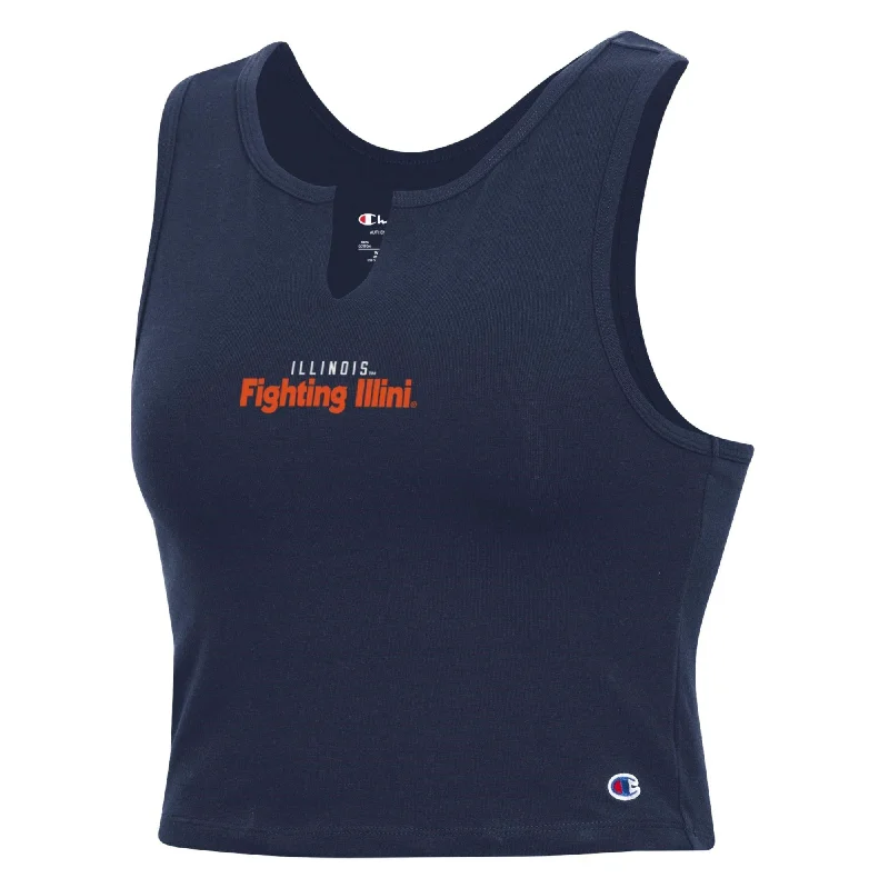 Illinois Fighting Illini Women's Champion Navy Crop Tank cropped tank top