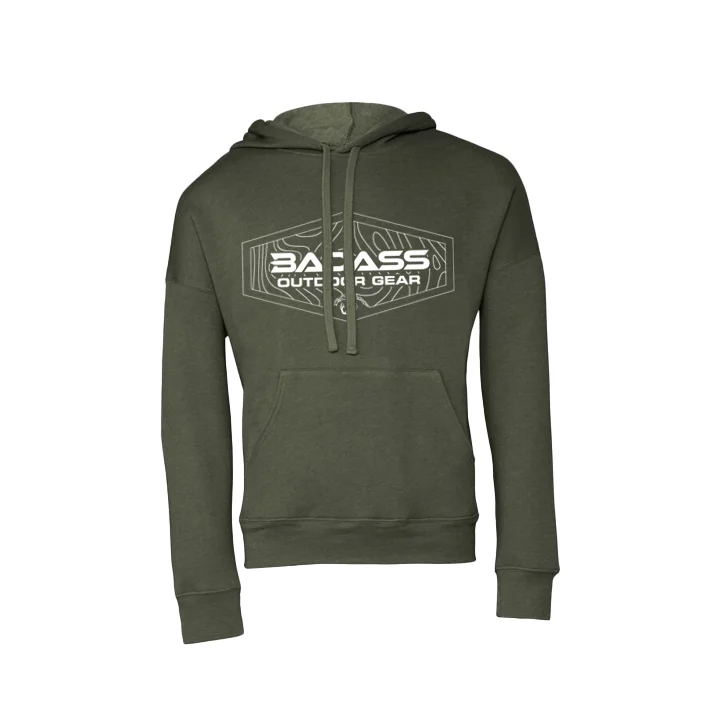 Badass Outdoor Gear Topo Map Hoodie Hoodie with Belted Waist Structured Tailored