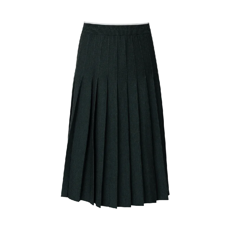 Pleated Midi Skirt with Tipping pencil skirt chic