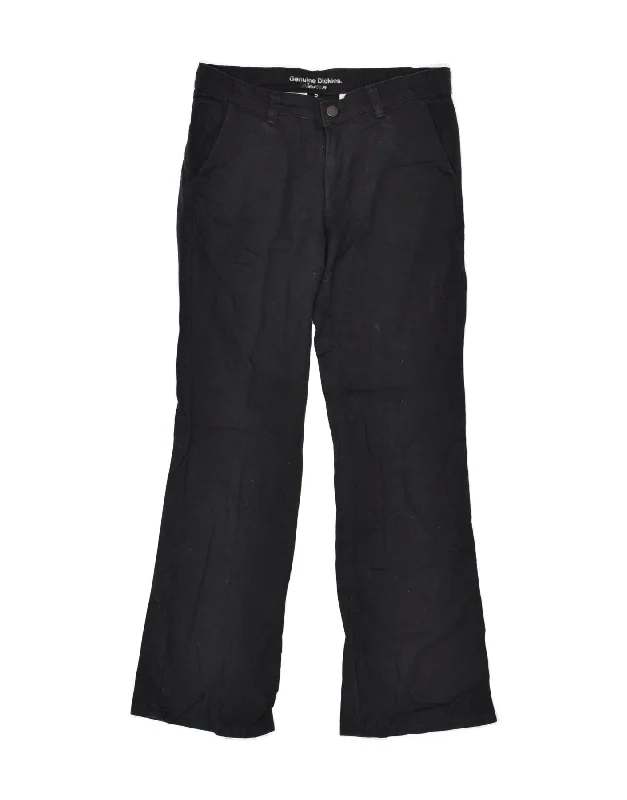 DICKIES Womens Bootcut Chino Trousers US 4 Small W28 L28 Black Cotton Trousers fashionable trendy