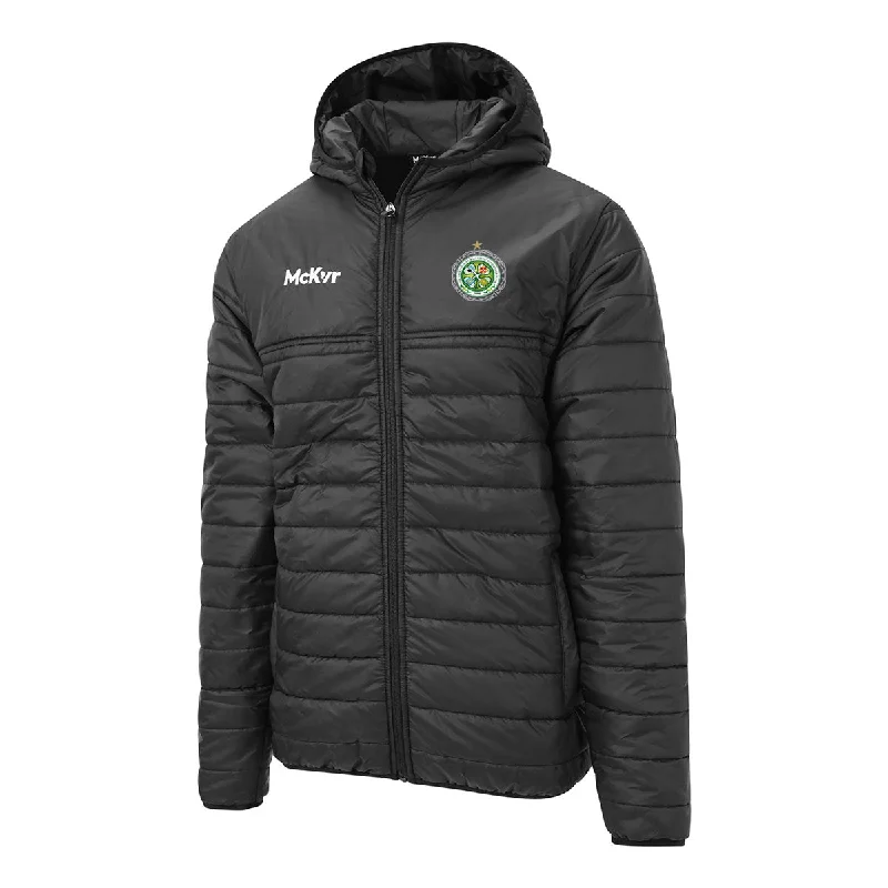 Mc Keever The Association of Irish Celtic Supporters Clubs Core 22 Puffa Jacket - Adult - Black Welt Pockets Slit Pockets Flap Pockets