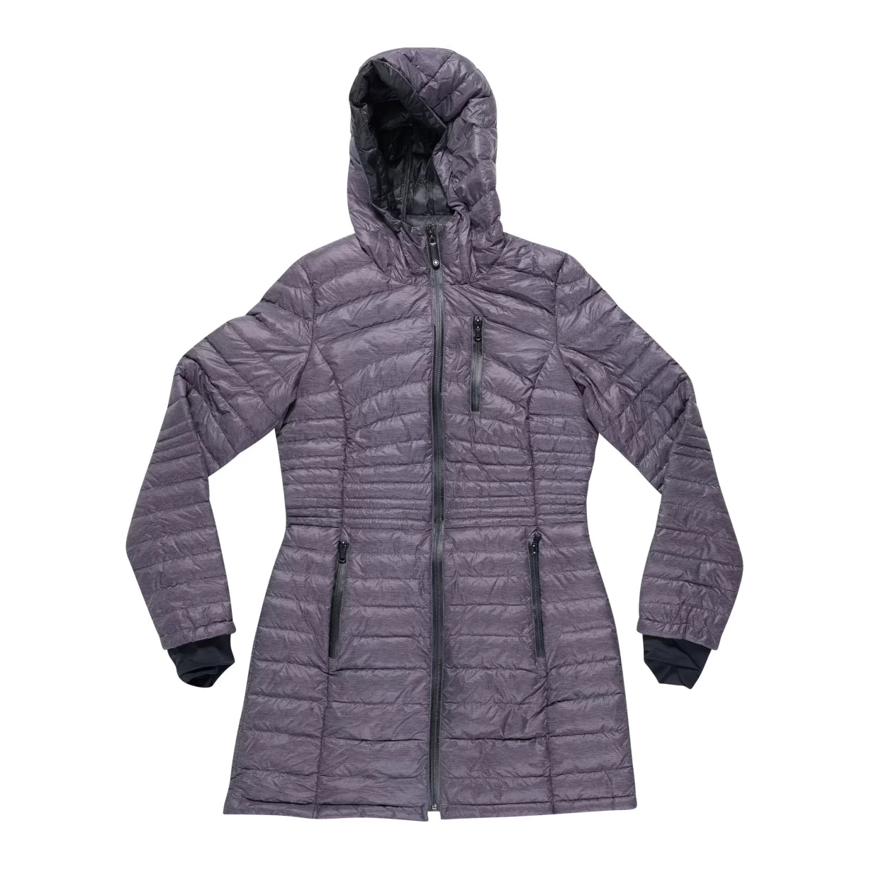 Stoic Long Down Jacket - Women's A-Line Jacket Boat Neck Shawl Collar