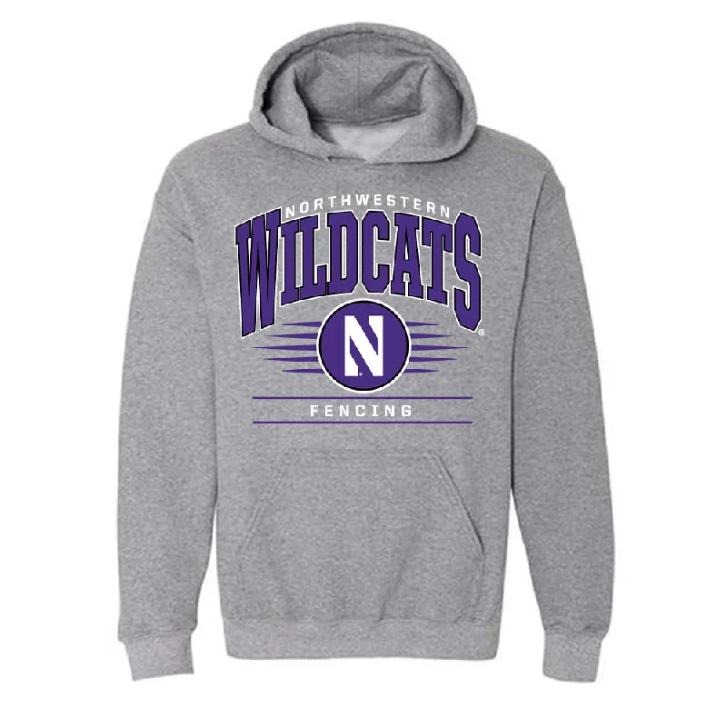 Northwestern - NCAA Women's Fencing : Juliana Hung - Classic Shersey Hooded Sweatshirt Hoodie with Snap Buttons Easy Quick