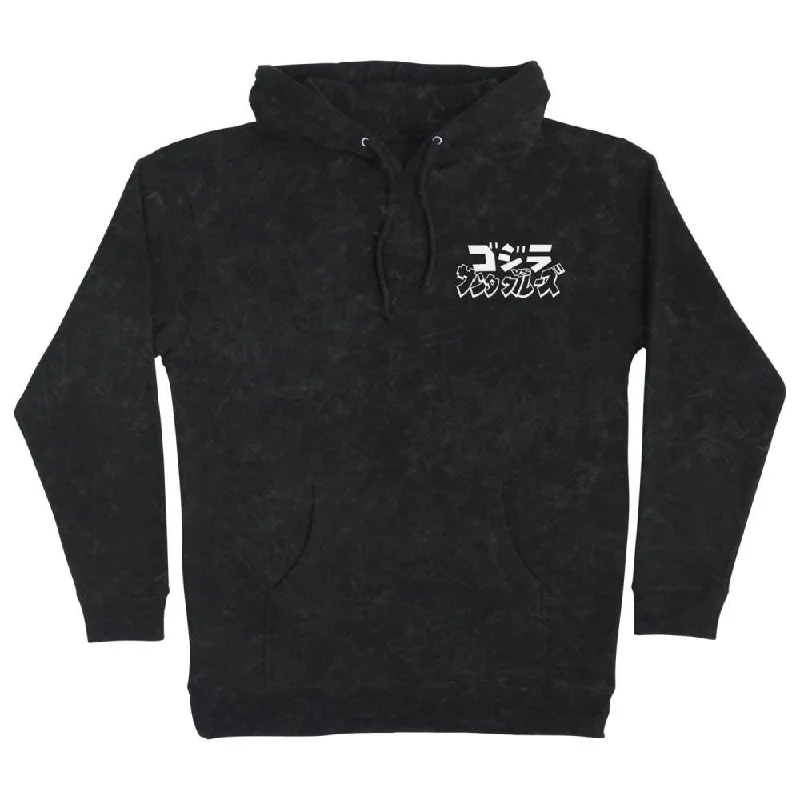 Santa Cruz Hoodie Godzilla Hand - Mineral Black Hoodie with Tie-Dye Psychedelic Retro