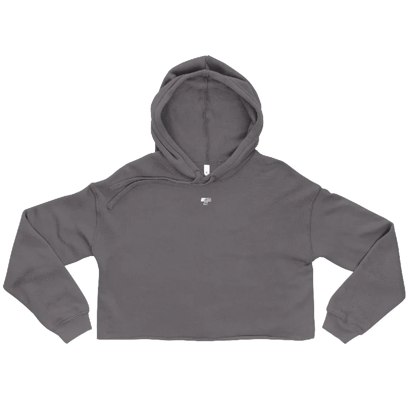 Crest Crop Hoodie Hoodie with Magnetic Closure Innovative Modern