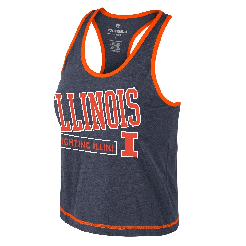 Illinois Fighting Illini Women's Navy Tank lace tank top