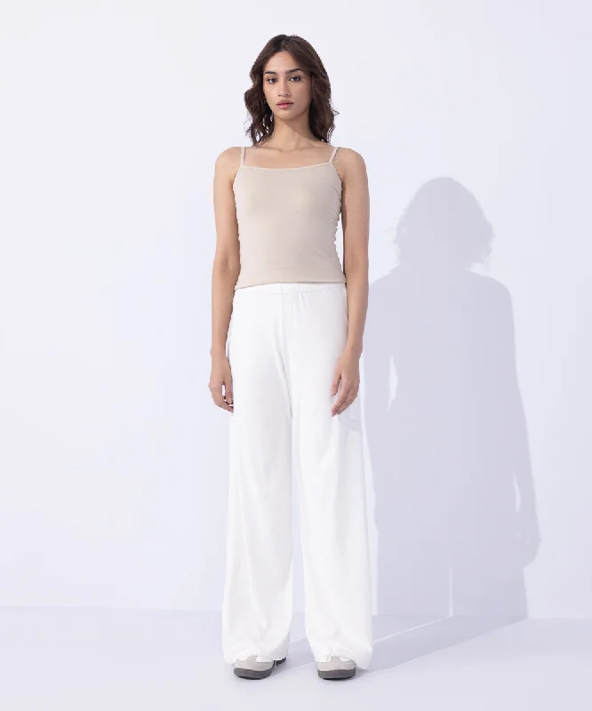 Wide Leg Jersey Trousers Trousers Flared Retro