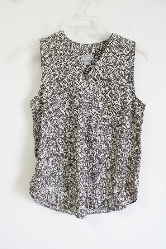 Liz Claiborne Studio Olive Green White Dotted Tank | S glitter tank top