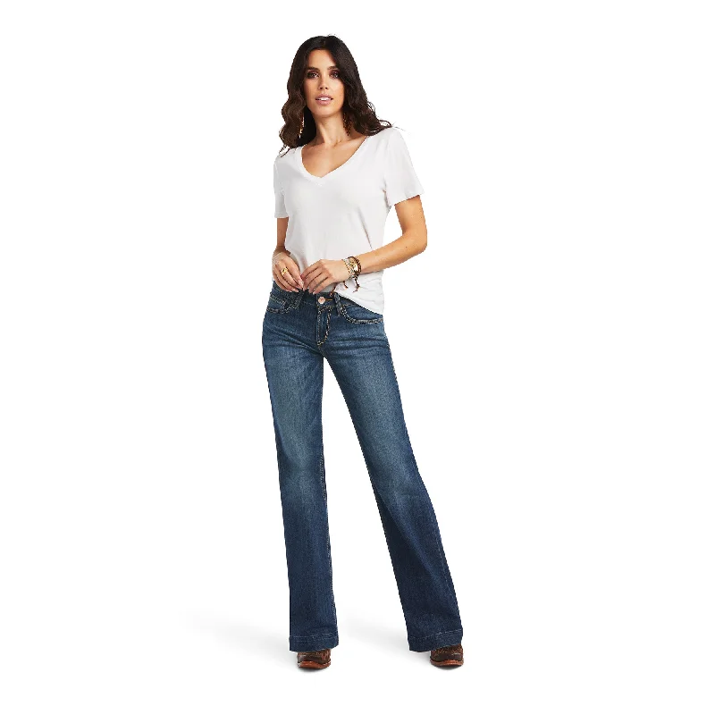 Women's Ariat Trouser Perfect Rise Alana Wide Leg Jean #10040805-C Trousers Low Rise Relaxed