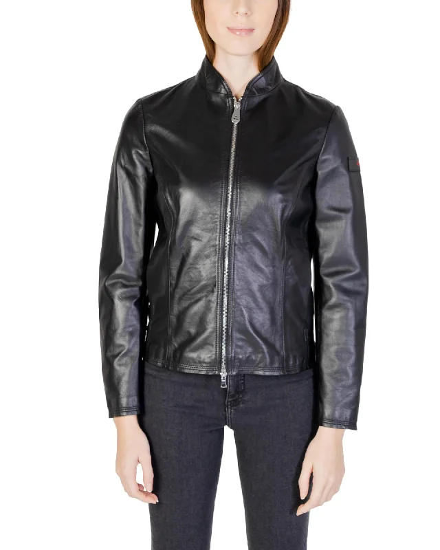 Peuterey  Womens Nappa Leather Jacket Black Mesh Jacket Canvas Jacket Denim Jacket