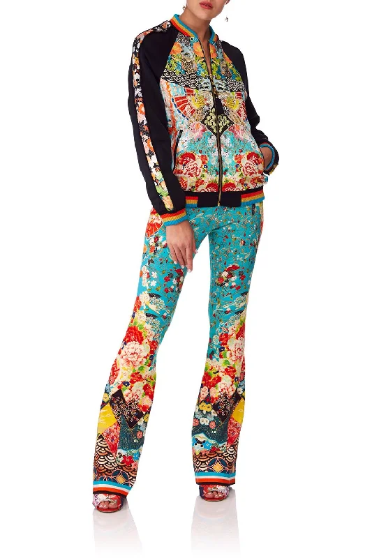 HIGH WAISTED FLARED TROUSER GALAXY GIRL Trousers Tapered Slim Fit