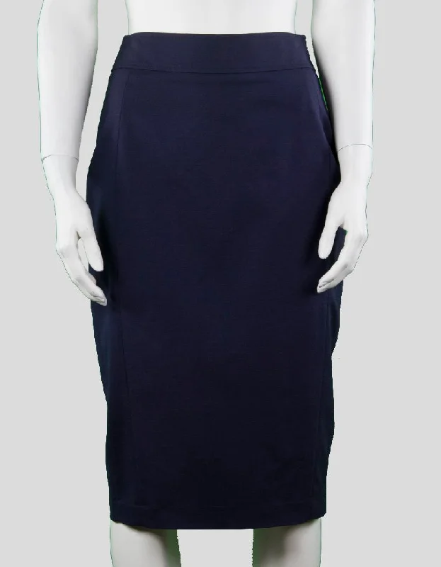 Reiss Pencil Skirt With Waist Band Side Zipper And Back Slit - 2 US pencil skirt chic Reiss Pencil Skirt With Waist Band Side Zipper And Back Slit - 2 US pencil skirt chic