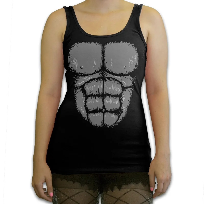 Function -  Hairy Gorilla Chest Costume Women's Fashion Tank Top cold shoulder tank