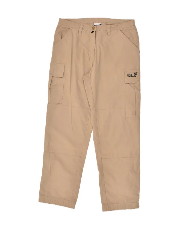 JACK WOLFSKIN Womens Straight Cargo Trousers W35 L29 Beige Polyester Trousers Canvas Durable